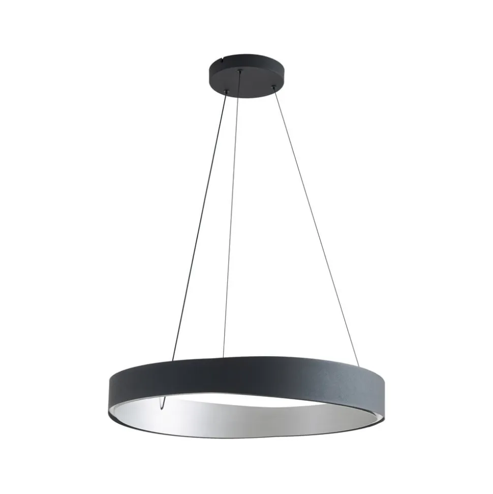 Lucande LED-hængelampe Daelor, sort/alu, CCT, dæmpbar