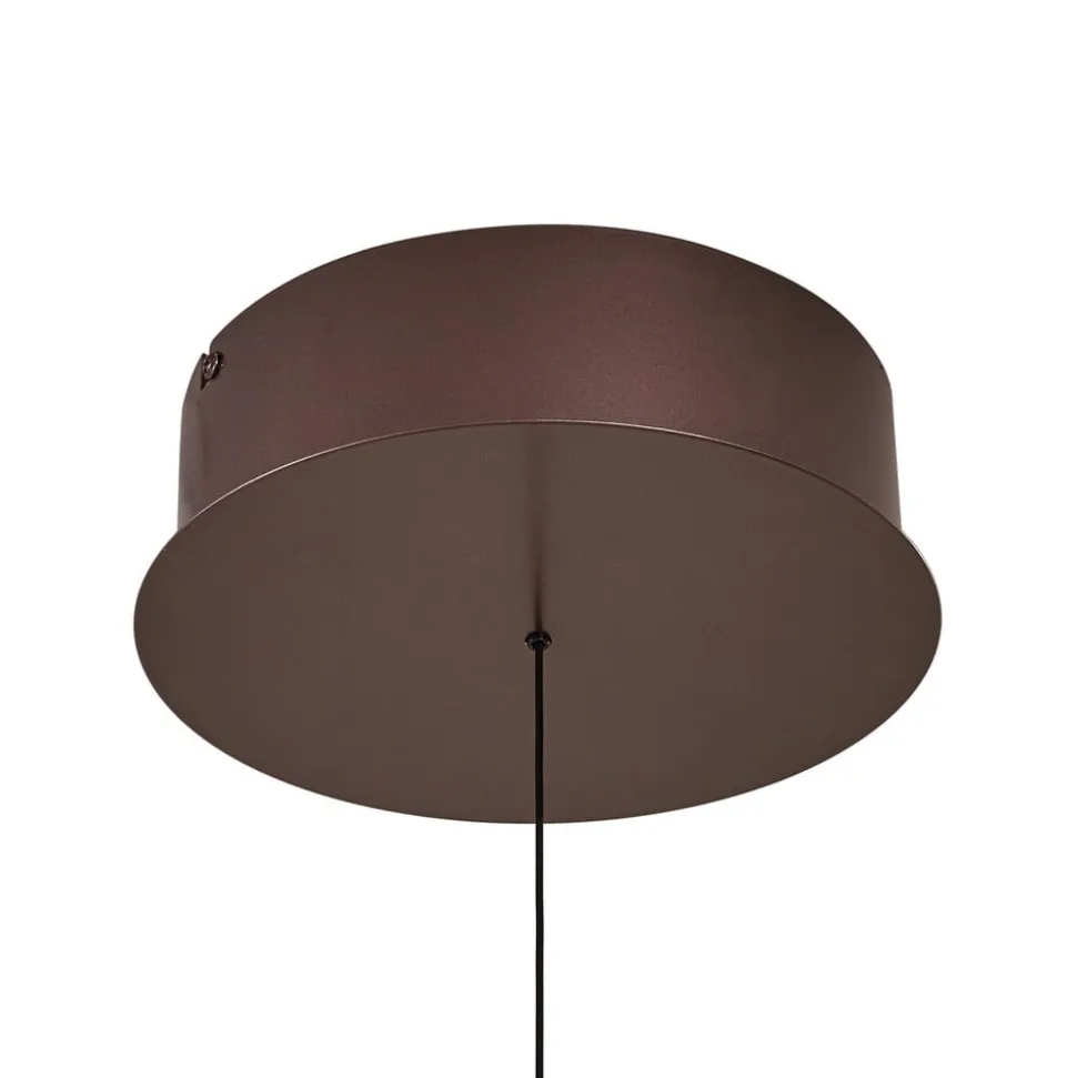 Lucande LED-hængelampe Eldra, kaffebrun, Ø 55 cm, CCT