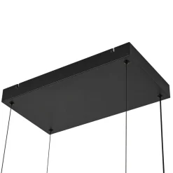 Lucande LED-hængelampe Estante, sort, dæmpbar