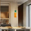 Lucande LED-hængelampe Fay, orange/mørkegrøn, glas, Ø 15 cm