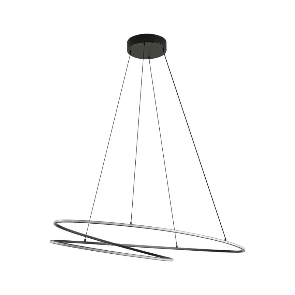Lucande LED-hængelampe Gavril, 100 cm, sort, dæmpbar