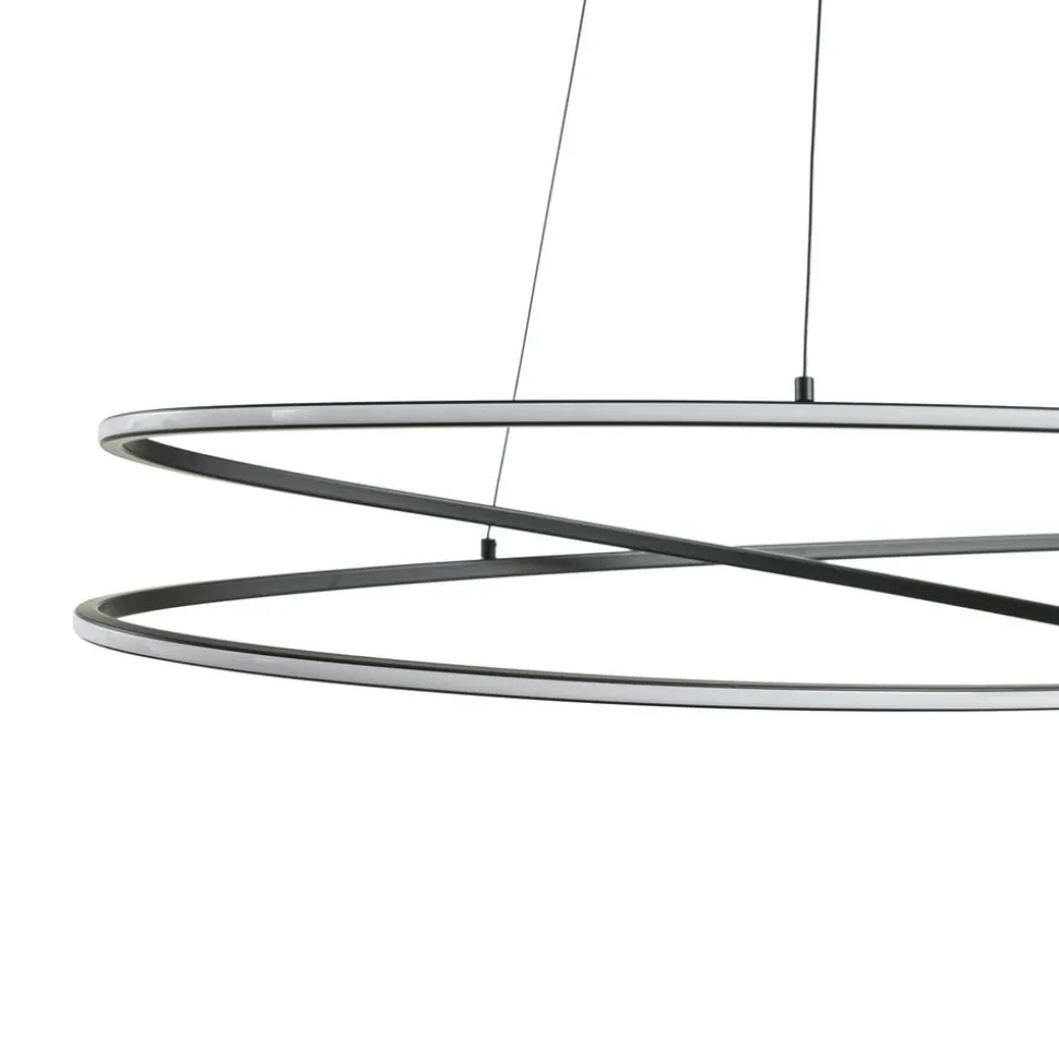Lucande LED-hængelampe Gavril, 100 cm, sort, dæmpbar