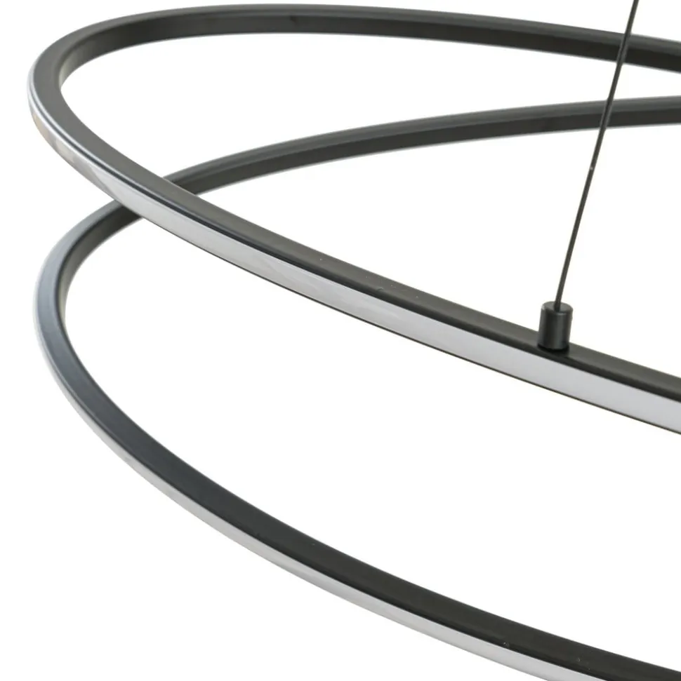 Lucande LED-hængelampe Gavril, 100 cm, sort, dæmpbar