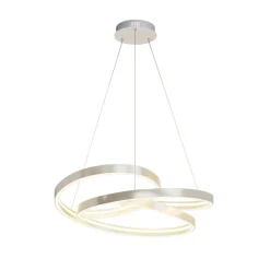 Lucande LED-hængelampe Gunbritt, Ø 80 cm, sølv, dæmpbar