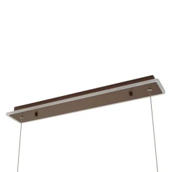 Lucande LED-hængelampe Kolo, 86 cm, 2 lyskilder, brun, dæmpbar