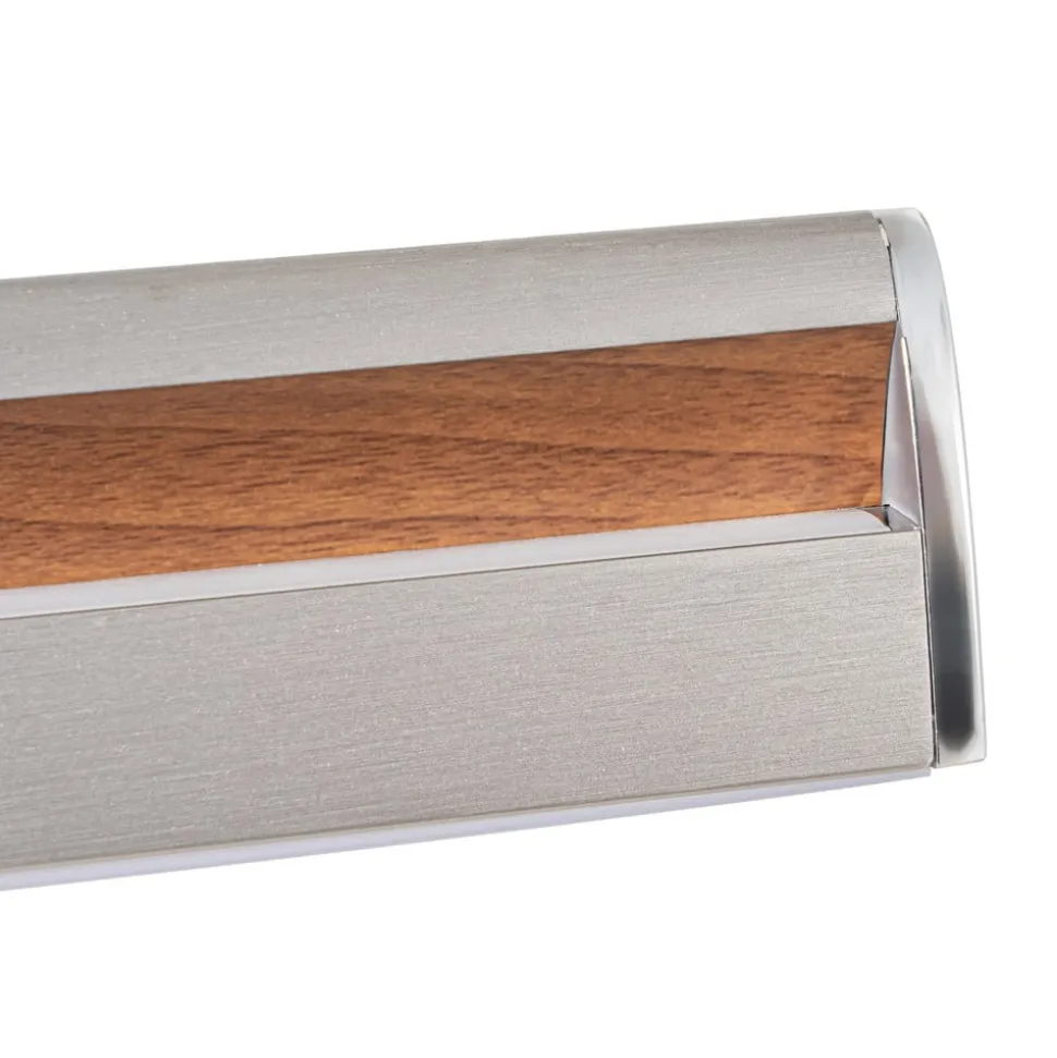 Lucande LED-hængelampe Lutana, rosaguld/træfarvet, 101 cm