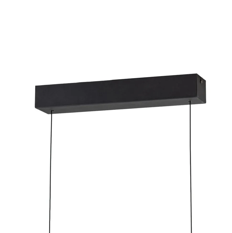 Lucande LED-hængelampe Lutana, rosaguld/træfarvet, 101 cm