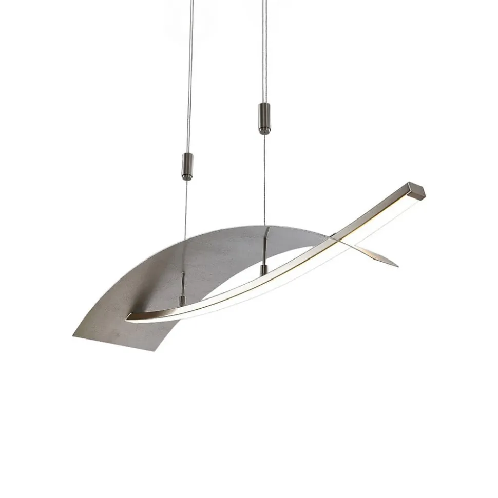Lucande LED-hængelampe Marija, 91 cm, sølv, dæmpbar