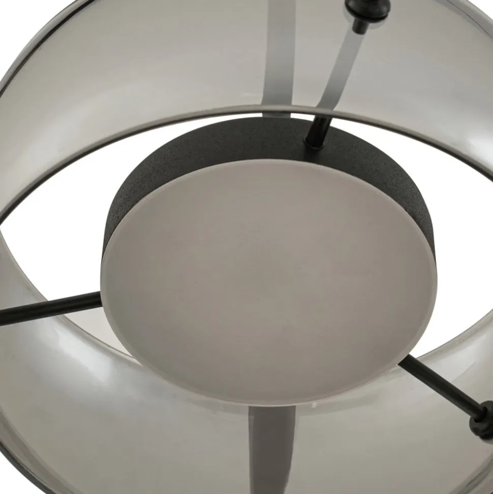 Lucande LED-hængelampe Martis, sort, 3 lyskilder, step-dæmpbar