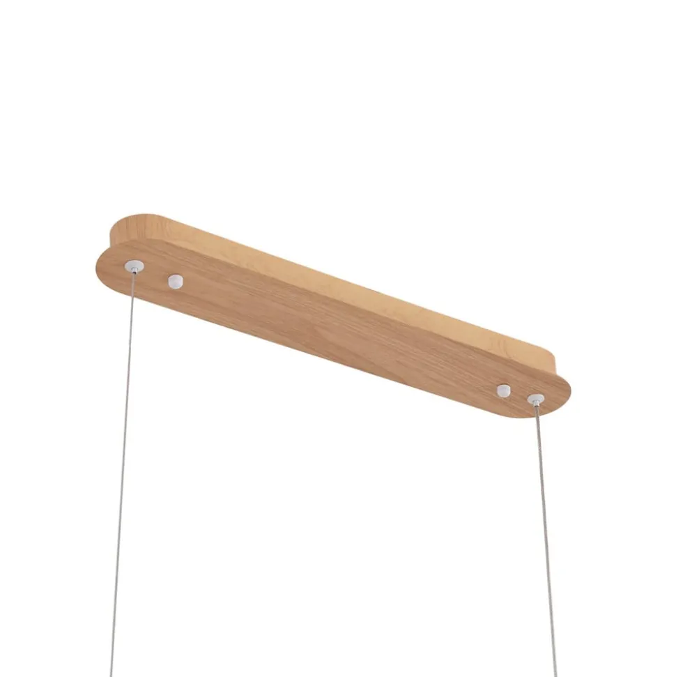 Lucande LED-hængelampe Maruta, træ, bjælke, 120 cm, 3000K