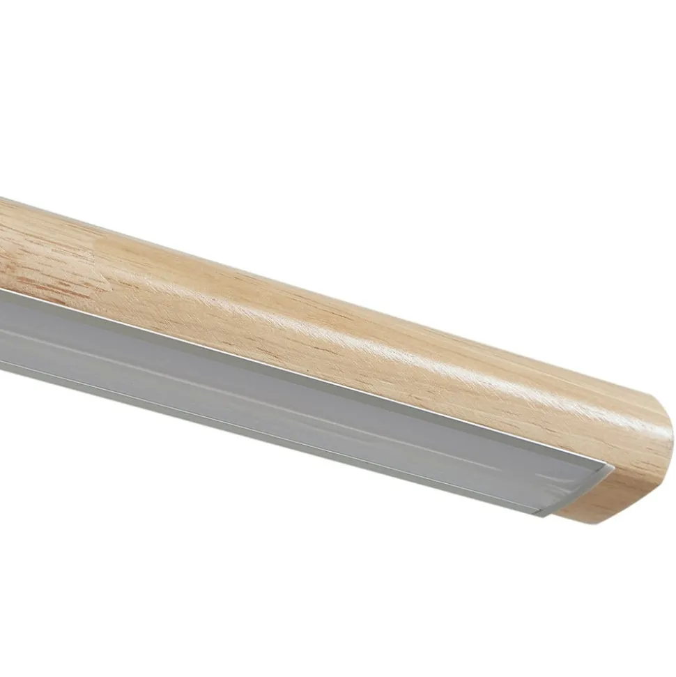 Lucande LED-hængelampe Maruta, træ, bjælke, 120 cm, 3000K
