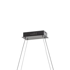 Lucande LED-hængelampe Mensola, sort, aluminium, 75 cm