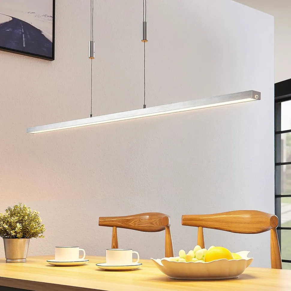 Lucande LED-hængelampe Myron, touchdæmper, CCT, aluminium