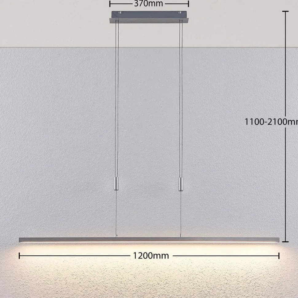 Lucande LED-hængelampe Myron, touchdæmper, CCT, aluminium