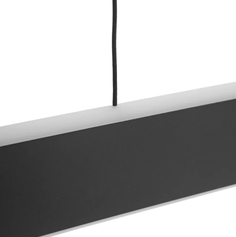 Lucande LED-hængelampe Philine, længde 121 cm sort jern