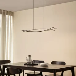 Lucande LED-hængelampe Sayori, 98 cm, sort, dæmpbar