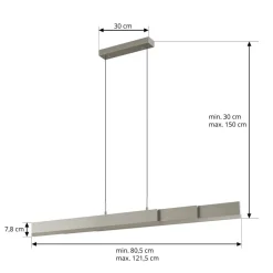 Lucande LED-hængelampe Torven, aluminium, CCT, udtrækkelig