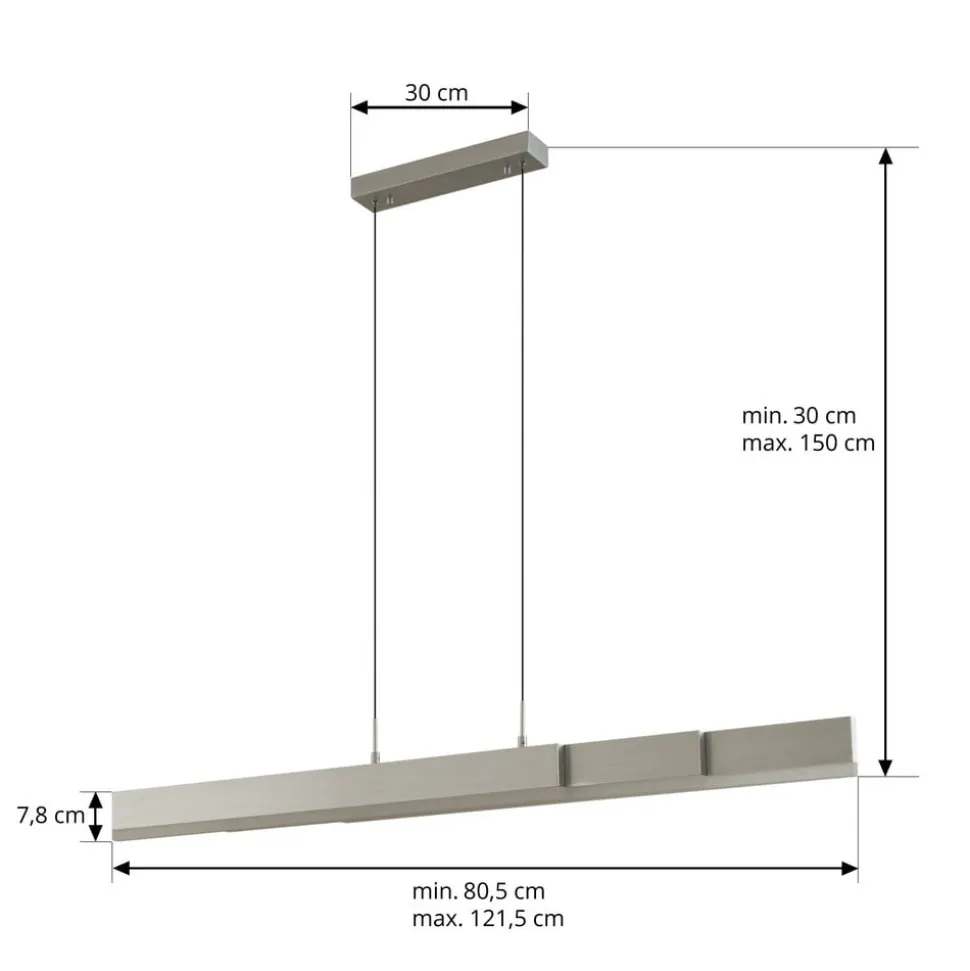 Lucande LED-hængelampe Torven, aluminium, CCT, udtrækkelig