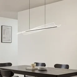 Lucande LED-hængelampe Vellia, sort, længde 112 cm, CCT