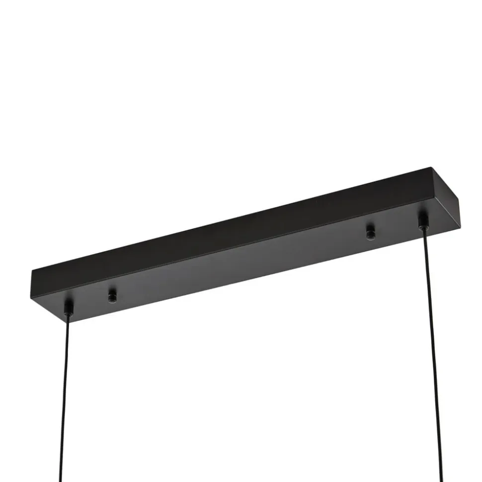 Lucande LED-hængelampe Vellia, sort, længde 112 cm, CCT