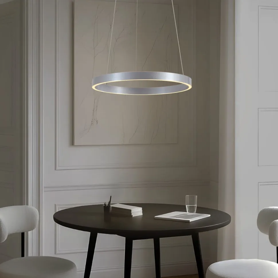 Lucande LED-hængelampe Yonam, Ø 60 cm, 1 lyskilde, aluminium, CCT