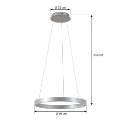 Lucande LED-hængelampe Yonam, Ø 60 cm, 1 lyskilde, aluminium, CCT