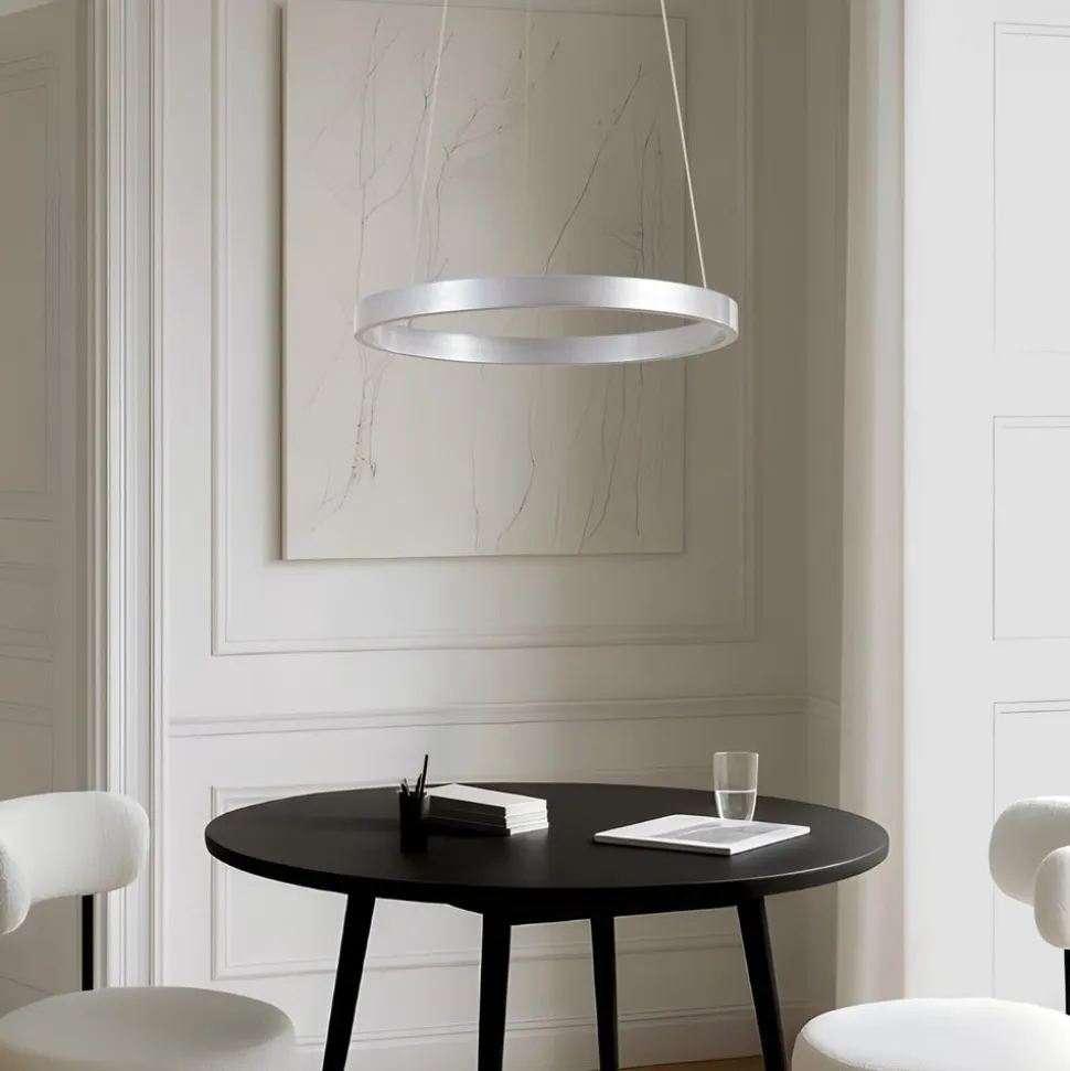 Lucande LED-hængelampe Yonam, Ø 60 cm, 1 lyskilde, aluminium, CCT