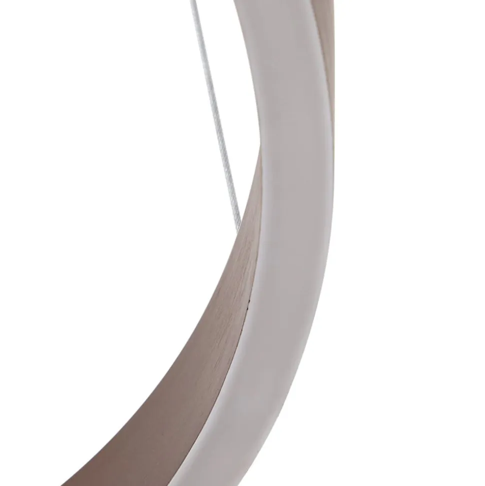 Lucande LED-hængelampe Yonam, Ø 60 cm, 2 lyskilder, brun, CCT
