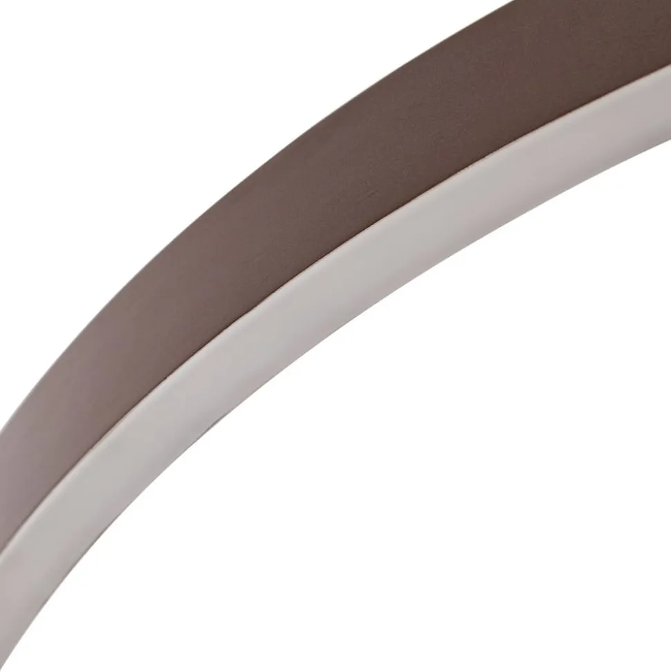 Lucande LED-hængelampe Yonam, Ø 80 cm, 1 lyskilde, brun, CCT