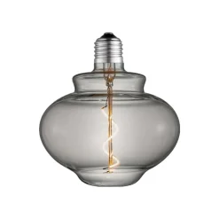 Lucande LED-klokkelampe, E27 4W, Ø 16 cm, 1800K, røgfarvet