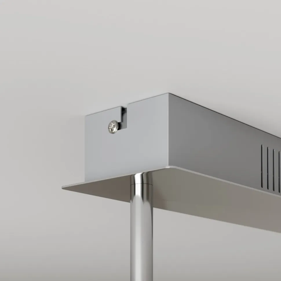 Lucande LED-loftlampe Edano, 122 cm, hvid, tekstil, dæmpbar