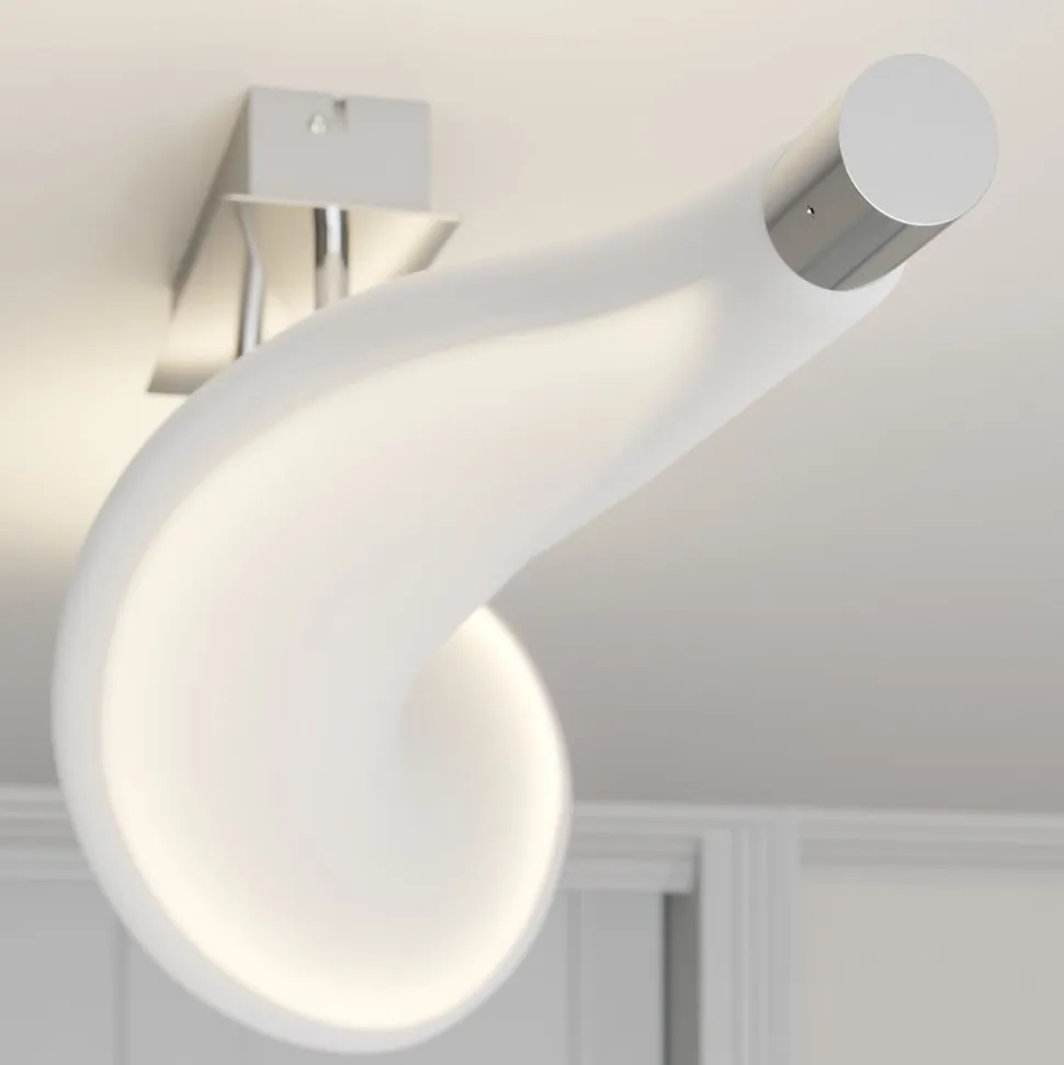 Lucande LED-loftlampe Edano, 122 cm, hvid, tekstil, dæmpbar