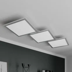 Lucande LED-loftlampe Ilira, 3 lyskilder, sølv, CCT, dæmpbar