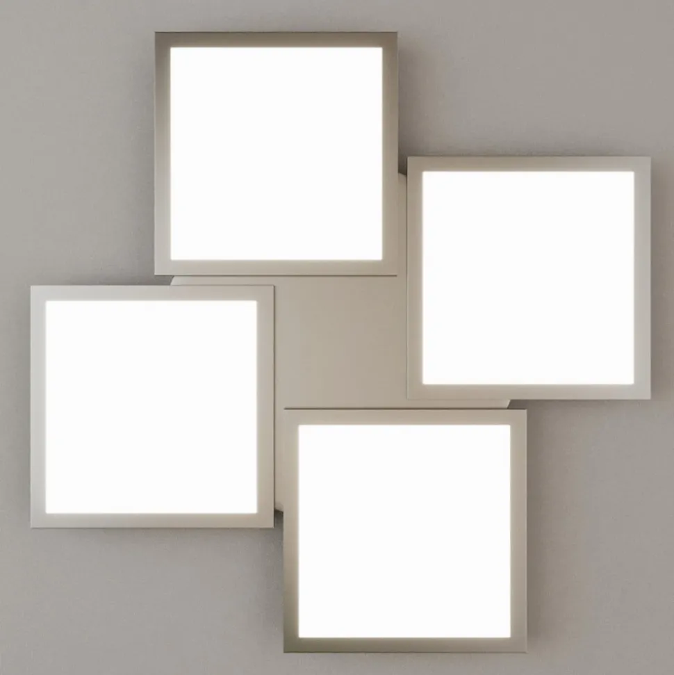 Lucande LED-loftlampe Ilira, 4 lyskilder, sølv, CCT, dæmpbar