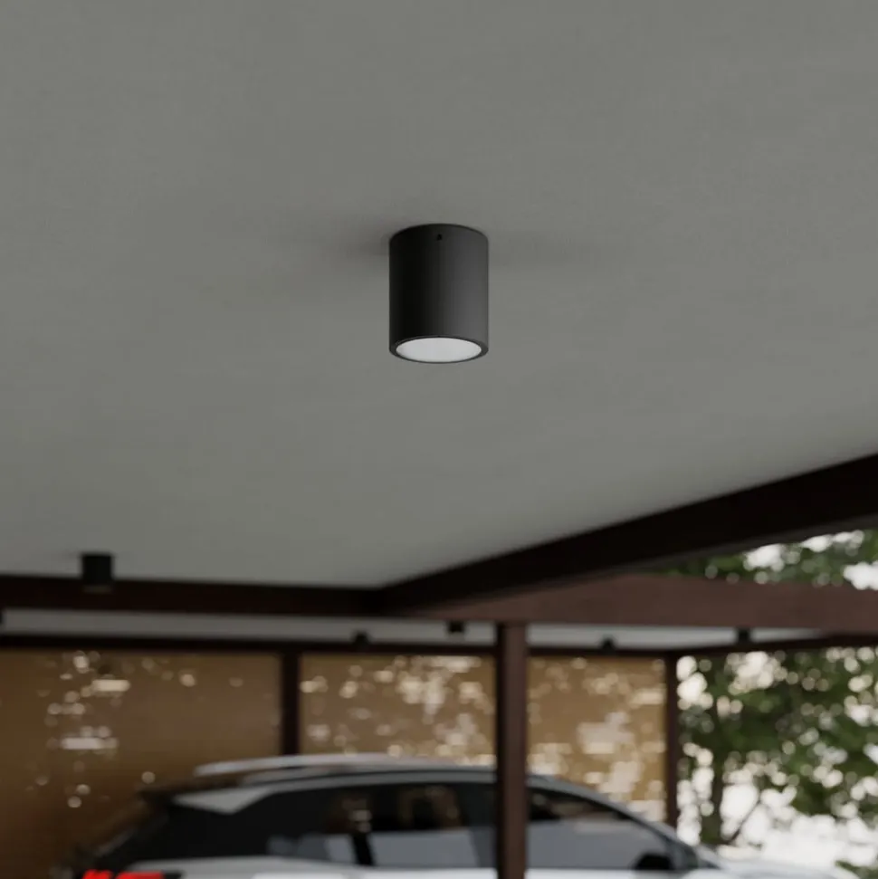Lucande LED-loftlampe Meret, rund, antracit, metal