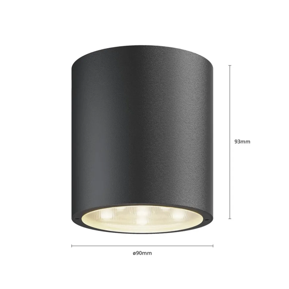 Lucande LED-loftlampe Meret, rund, antracit, metal