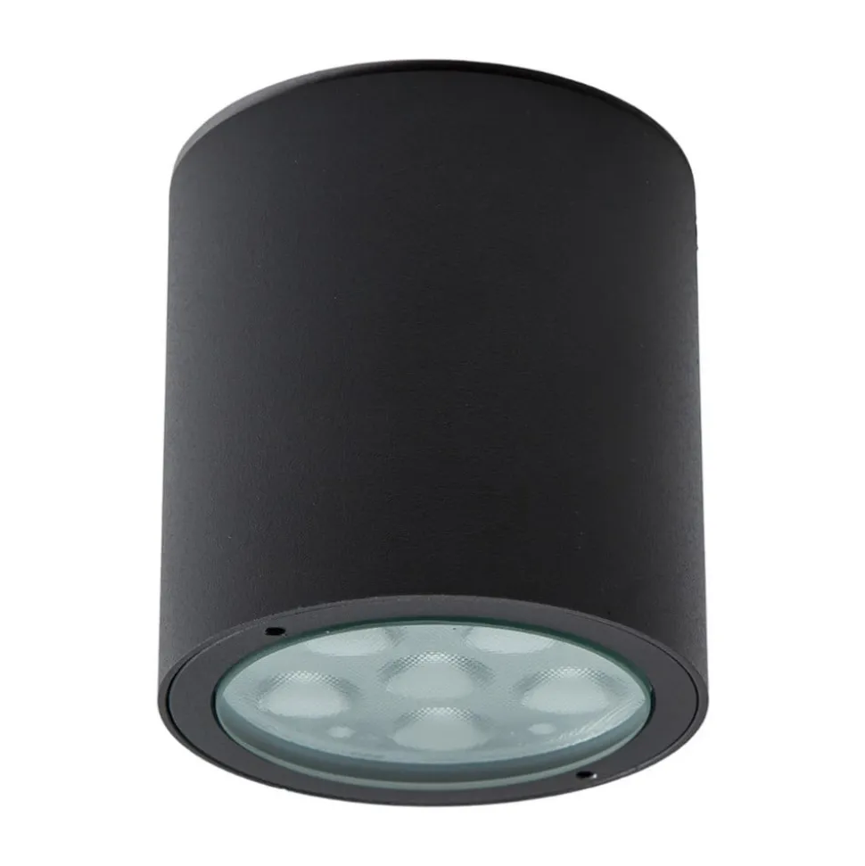 Lucande LED-loftlampe Meret, rund, antracit, metal
