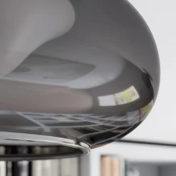 Lucande LED-loftlampe Mijo, Ø 43 cm, røggrå, glas