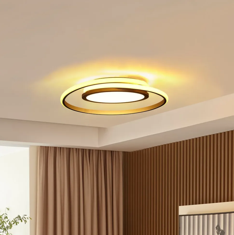 Lucande LED-loftlampe Noud, 49 cm, sølv, aluminium, dæmpbar