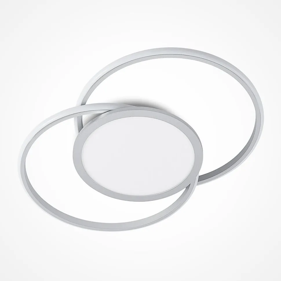 Lucande LED-loftlampe Senne, 63 cm, sølv, aluminium