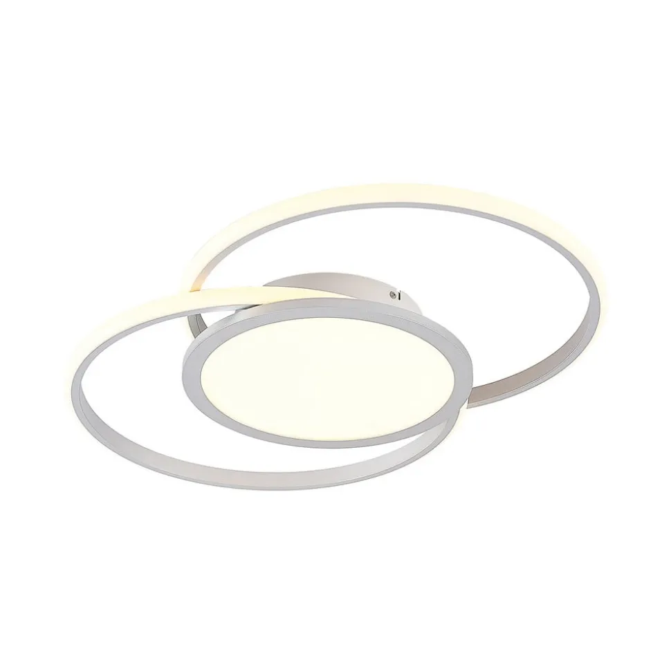 Lucande LED-loftlampe Senne, 63 cm, sølv, aluminium