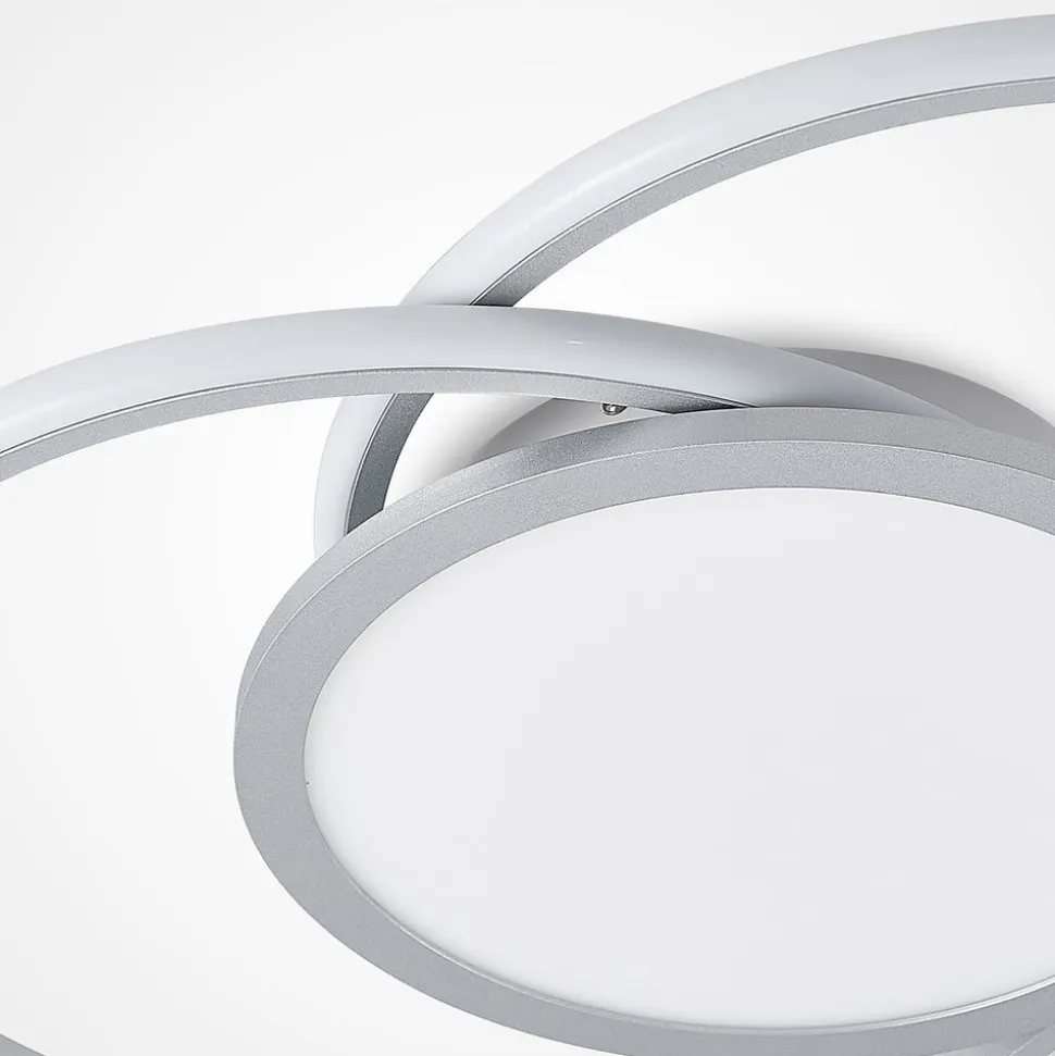 Lucande LED-loftlampe Senne, 63 cm, sølv, aluminium