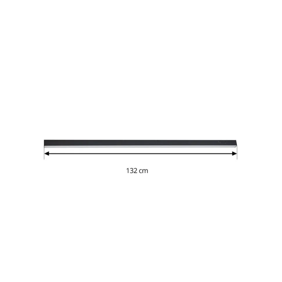 Lucande LED-loftlampe Teniona, 132 cm, sort, aluminium