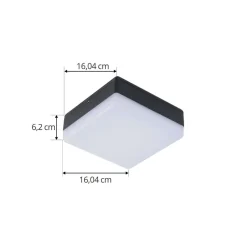 Lucande LED-loftlampe Thilo, 16 cm, antracit, sensor, IP54