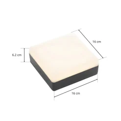Lucande LED-loftlampe Thilo, 16 cm, antracit, sensor, IP54
