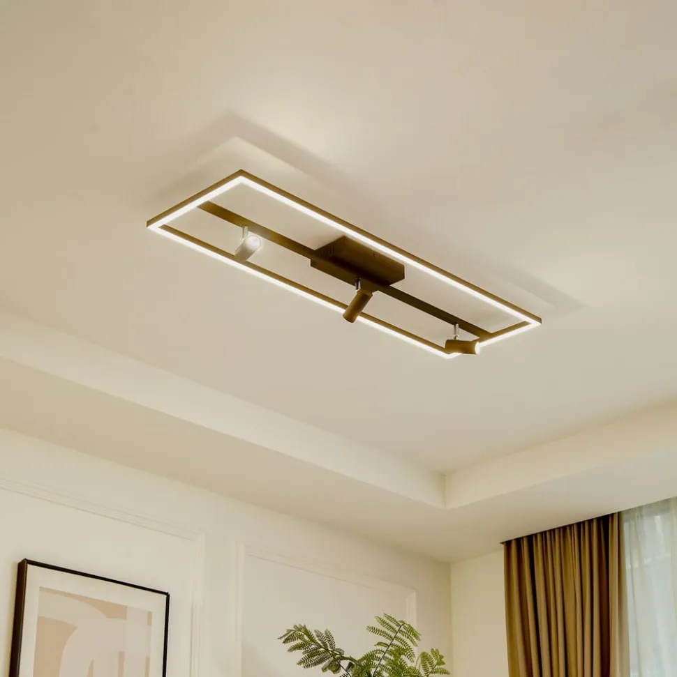 Lucande LED-loftlampe Yvor, 99,5 cm, sort, drejelig