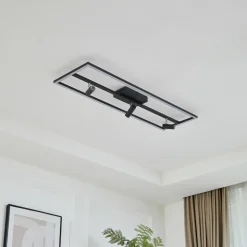 Lucande LED-loftlampe Yvor, 99,5 cm, sort, drejelig