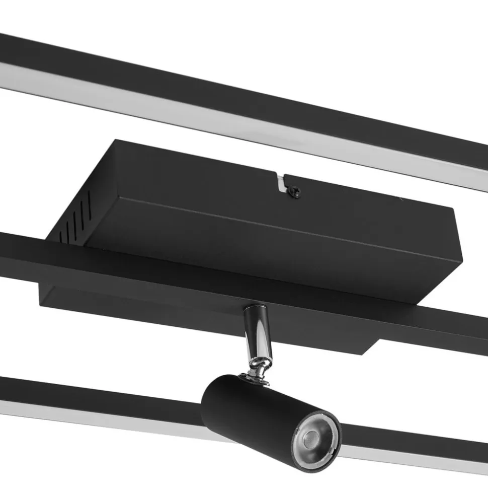 Lucande LED-loftlampe Yvor, 99,5 cm, sort, drejelig