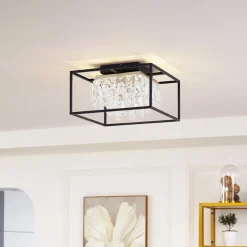 Lucande LED-loftslampe Kassi, sort, jern, dæmpbar, 40 cm