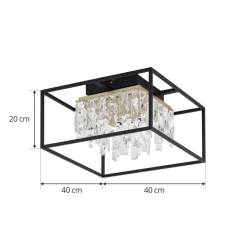 Lucande LED-loftslampe Kassi, sort, jern, dæmpbar, 40 cm